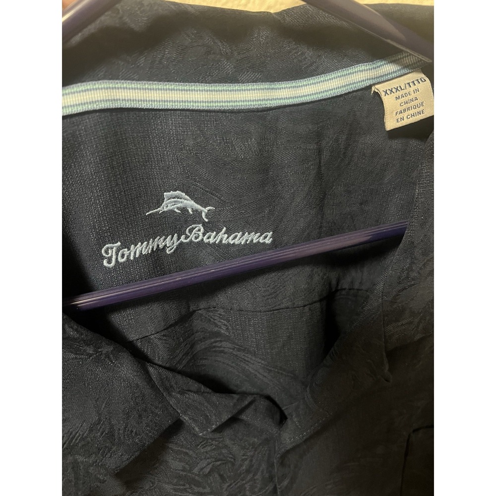 Tommy Bahama 100% Silk All Over Print Tropic Floral Short Sleeve Navy Blue 3XL - Picture 5 of 9